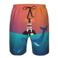 thumbnail image 3 of Goofa Lighthouse and Whale Printed Mens Swim Trunks Summer Quick Dry Short Beach Swimwear Bathing Suits-Small, 3 of 9
