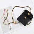 thumbnail image 6 of Woman Golden Ball Belt Waist Bag PU Leather Chain Strap Adjustable Length Waist Belt Bag Female Purse Rhomboidal Textured Free Size, 6 of 8