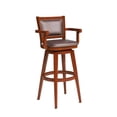 thumbnail image 3 of Bowery Hill Modern Extra Tall Swivel Bar Stool with Arms - Cherry, 3 of 9