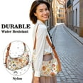 thumbnail image 5 of Nylon Crescent Bag for Women Men Trendy, Floral Medium Crossbody Dumpling Bags with Adjustable Strap Lightweight Travel Shoulder Tote Half Moon Hobo Bag, 5 of 5
