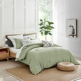 thumbnail image 4 of Levtex Home - Mills Waffle Desert Sage Duvet Cover Set - King Duvet Cover + Two King Pillow Cases - Sage Waffle Weave - Duvet Cover (106 x 94in.) and Pillow Case (36 x 20in. ) - Cotton, 4 of 4