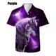 thumbnail image 3 of Camisas de manga corta con estampado 3D de animales y lobos, estilo moderno y moderno, con botones gráficos, para hombre, 3 of 5