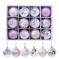 thumbnail image 3 of Yuarrent Bola colgante de plástico para árbol de Navidad, 12 piezas, extraíble, 12 patrones, adorno para oficina, centro comercial, festival, Kits de decoración para fiestas Rosado Yuarrent HA008097-02, 3 of 6