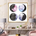 thumbnail image 2 of Designart 'Moon Phases With Sky and Stars' Bohemian & Eclectic Framed Canvas Wall Art Print, 2 of 5