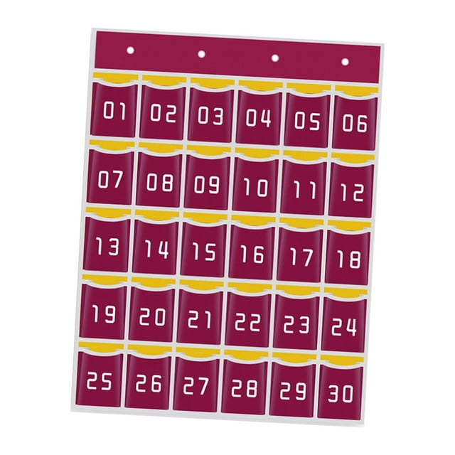 braveheart Effortless Access Classroom Pocket Chart Organizer For Cellphones And Sundries With Sturdy Easy To Cellphones Red 30 Pockets