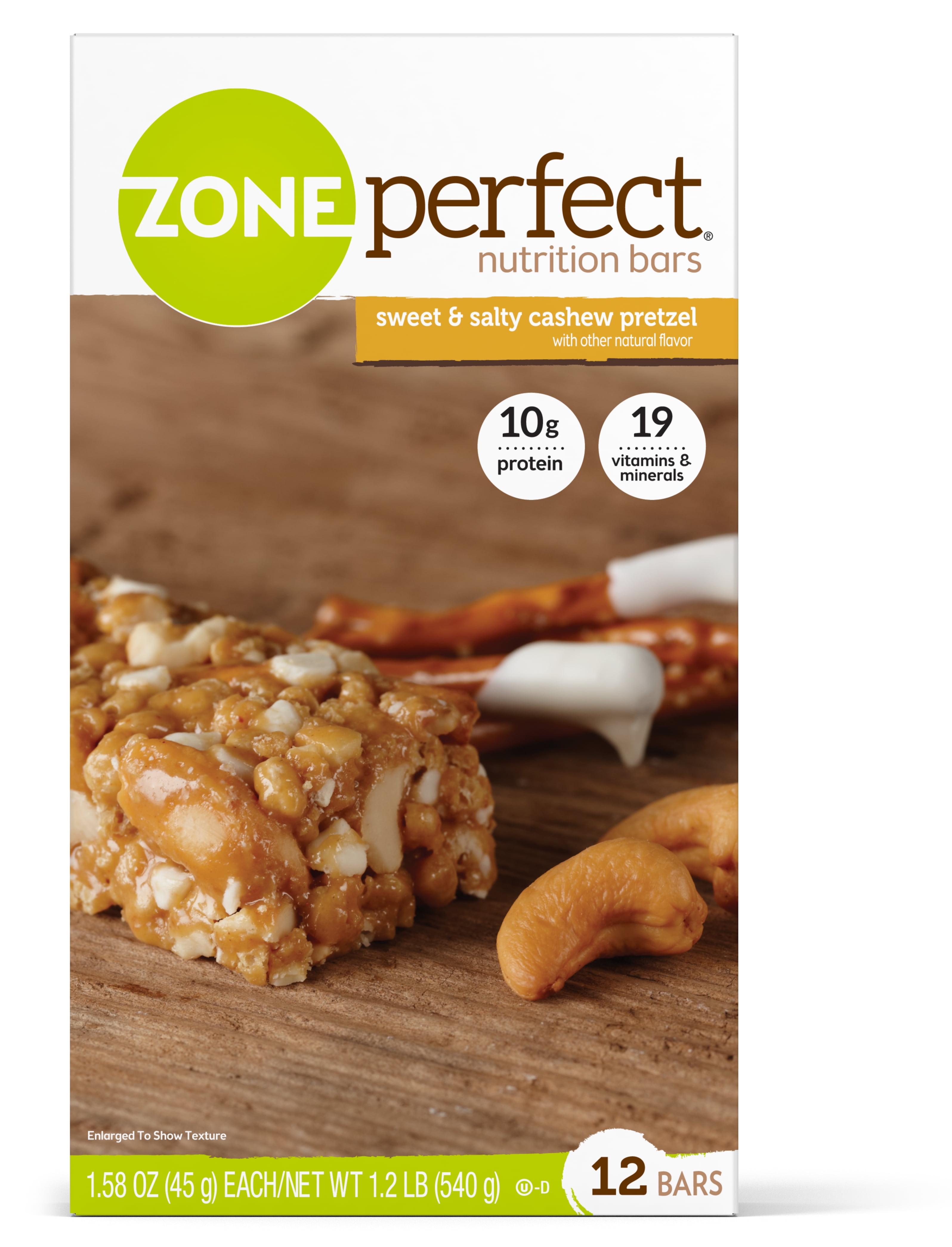 ZonePerfect Protein Bars, Sweet N' Salty Cashew Pretzel, High Protein