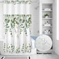 thumbnail image 2 of No Hook Shower Curtain, Sage Green Eucalyptus Shower Curtains for Bathroom with See Through Top Window, Watercolor Spring Weeping Botanical Waterproof & Washable Bath Curtain Stand Up Stall 36"x72", 2 of 9