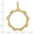 thumbnail image 2 of FJC Finejewelers 14 kt Yellow Gold Polished Flower Blossom 32.7mm Prong Coin Bezel Pendant, 2 of 6