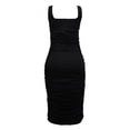 thumbnail image 4 of Daznico Women's Ruched Bodycon Midi Dress Square Neck Sleeveless Backless Party Club Dress,S, 4 of 4