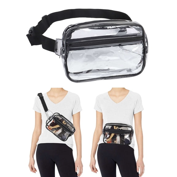 Clear Fanny Pack for Women Men,Stadium Approved Waist Pack with Adjustable Strap for Travel Concerts Sporting Event