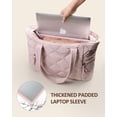 thumbnail image 4 of Quilted Tote Bag for Women, Lightweight Puffer Tote with Zipper, Travel Work Nurse Gym Bag, 4 of 7