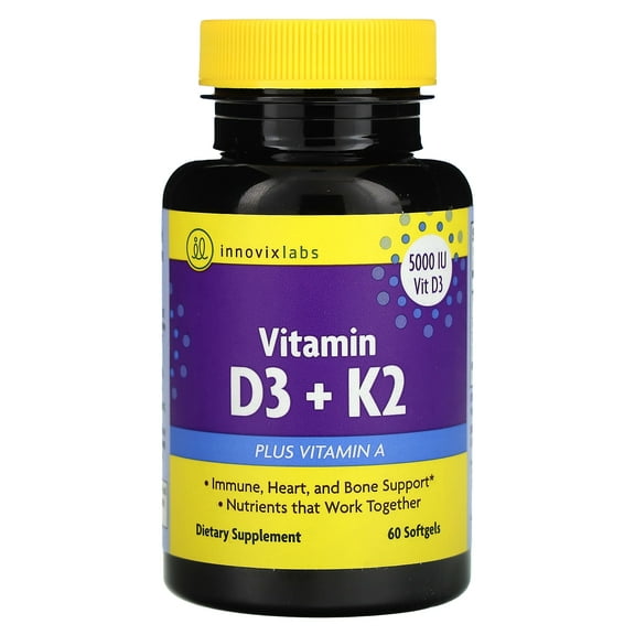 InnovixLabs Vitamin D3   K2, 60 Softgels