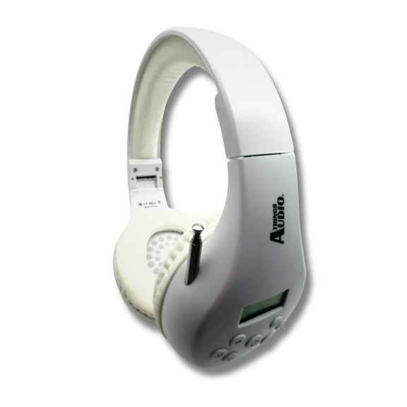 Things Audio Portable Personal FM Radio Headphones Pull-Out Antenna for Great Reception, Walking, Jogging, Relaxing, School, Talk Radio - Powered by 2AA Batteries (Not Included) - White