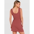 thumbnail image 6 of ANRABESS Womens Summer Dresses 2026 Bodycon Sleeveless Romper Skort Twist Waist Night Out Vacation Mini Dress Built in Shorts Rust Red Small, 6 of 8