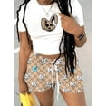 thumbnail image 1 of Lovelywholesale Crop Top Cartoon Print Shorts Set, 1 of 4