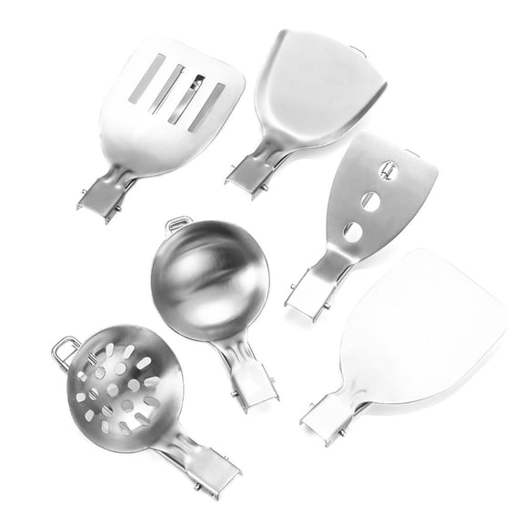 YIEMEEN Travel Friendly Stainless Steel Folding Cooking Utensils for Camping and Hiking