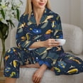 thumbnail image 5 of KLL Undersea Animals Print Women's Long Sleeve Pajamas with Pants Sleepwear Loungewear 2 Set-Small, 5 of 7