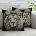 thumbnail image 3 of HENGT  Lion Decorative Throw Pillow Cover, Beautiful Male African Lion Head Black Double Sided Pillow Case Couch Pillow Cushion Covers Pillowcase for Men Woman, 3 of 5