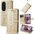 thumbnail image 2 of Funda Cartera FOXDOCK para OPPO Reno 10 , Flip PU con Relieve de Gatos y Perros, Tarjetero y Soporte, 2 of 6