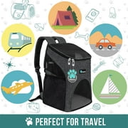 PetAmi Cat Backpack Carrier, Airline Approved Pet Carrier Backpack for Small Dogs and Large Cats, Soft Sided Collapsible Ventilated with Sherpa Bed for Hiking Travel, Max 18 lbs, Heather Charcoal