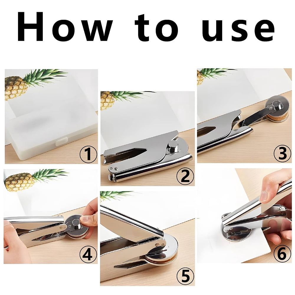 Non-Tarnish Custom Embosser Hand-Held Embossing Stamp Seal Embosser for Books Envelopes Napkins Dragon 42mm