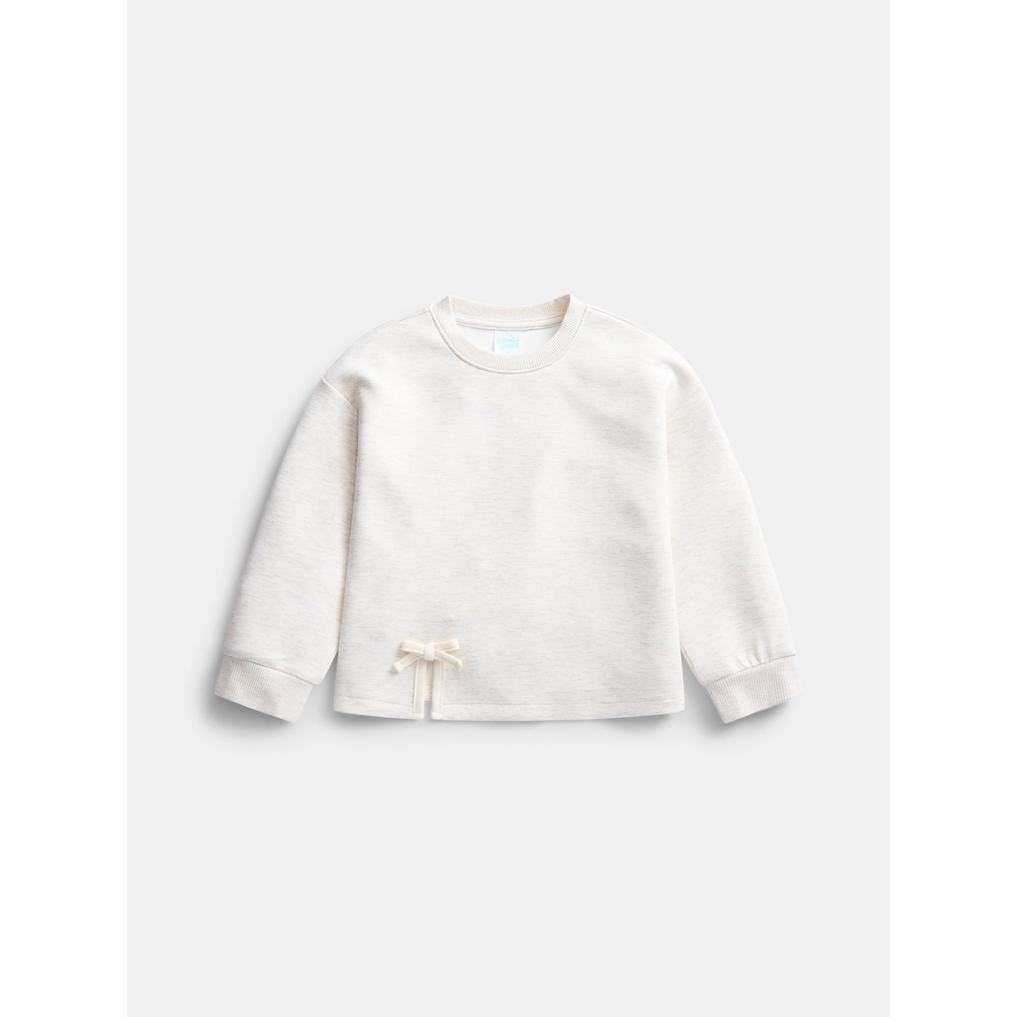 Wonder Nation Toddler Girls Crewneck Sweatshirt with Bow, Sizes 12M-5T
