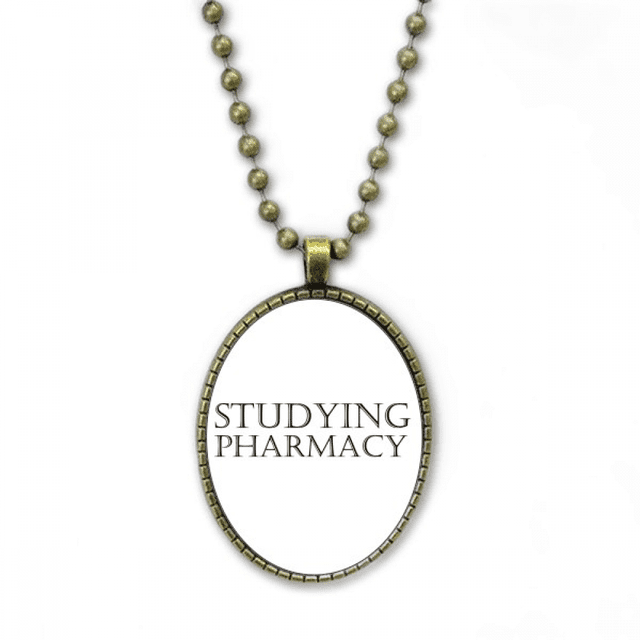 Short Phrase Studying Pharmacy Necklace Vintage Chain Bead Pendant Jewelry Collection