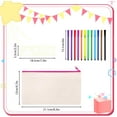 thumbnail image 7 of 18Pcs Canvas Cosmetic Bag, Blank Canvas Zipper Bags, Canvas Makeup Bags with Zipper, Canvas Pencil Pouch with 12Pcs Watercolor Pencils 8Pcs Drawing Templates, for DIY Craft (8.3×5inch), 7 of 7