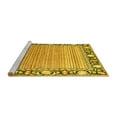 thumbnail image 2 of Ahgly Company Machine Washable Indoor Round Oriental Yellow Modern Area Rugs, 8' Round, 2 of 4