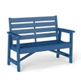 thumbnail image 3 of FODINGHILL Outdoor Bench with 2 Seat，HDPE All Weather Park Bench，700LBS Weight Capacity，Suit for Park，Garden and Porch，Blue, 3 of 7