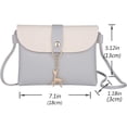thumbnail image 2 of Small Crossbody Purse PU Leather Small Bag for Girls With Pendant With Strap,Grey, 2 of 6