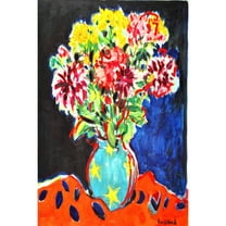 Marmont Hill "Bouquet with Orange Cloth" by Wayne Ensrud Painting Print on Canvas