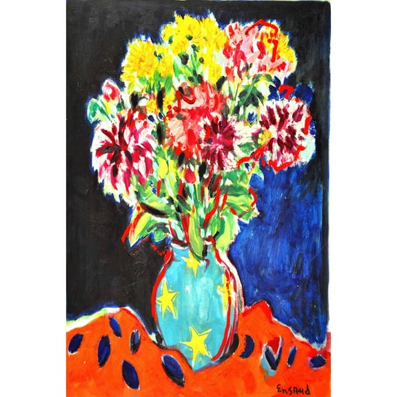 Marmont Hill "Bouquet with Orange Cloth" by Wayne Ensrud Painting Print on Canvas