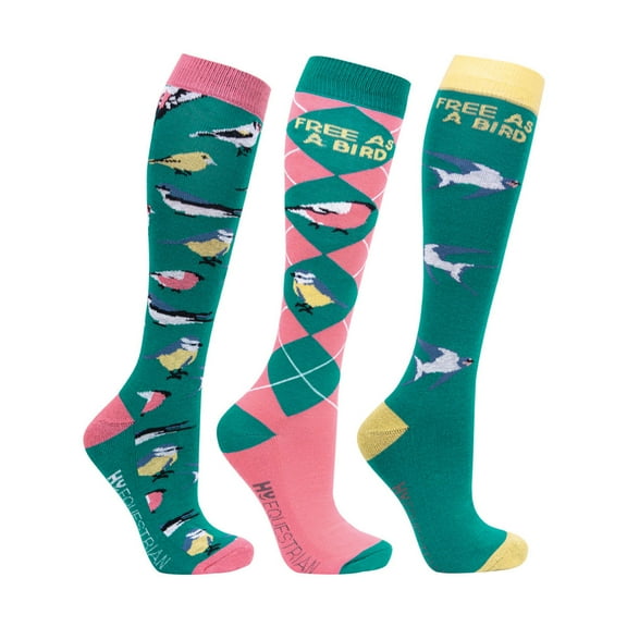 Hy Womens Free As A Bird Socks (Pack of 3)