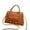 Brown, variant on Kugisaki Women's Leather Satchel Bag, Stylish Top-Handle Handbag with Adjustable Crossbody Strap, Classic Structured Purse for Work, Dating, Daily Casual Multicolor