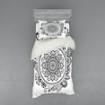 thumbnail image 2 of Ambesonne Ethnic Bedding Set 4 Pcs, Monochrome Mandala Motif, Queen, Charcoal Grey and White, 2 of 3