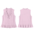 thumbnail image 5 of Craaazy Women Plus Size Tops Loose Fit Solid Color V Neck Ruffle Detail Sleeveless Cotton T Shirts for Daily Wear Gift, 5 of 8