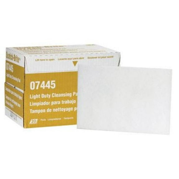 Light Duty Cleansing Pad, 6" X 9", White, 20/pack, 3 Packs/carton