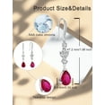 thumbnail image 6 of PYNZY Wedding Teardrop Dangle Earrings with 7x10MM Created Ruby Birthstones, 925 Sterling Silver Hook Earrings for Women Christmas Jewelry Gifts, 6 of 6