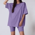 thumbnail image 4 of Womens Short Sets Two Piece Set Short Sleeve Tops Shorts Spring Sets Women’s Clothing, 4 of 6
