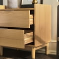 thumbnail image 3 of Walker Edison Mid-Century Modern Gallery-Top 2-Drawer Nightstand, Natural Pine, 3 of 16