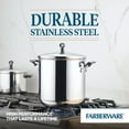 thumbnail image 4 of Farberware Classic Series 11 Quart Stainless Steel Stockpot with Lid, Induction Compatible, Metal Utensil and Dishwasher Safe, Stainless Steel, 4 of 10
