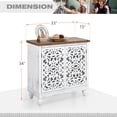 thumbnail image 4 of Alpha Joy 34"H Vintage Hollow Style Sideboard Buffet Cabinet with Adjustable Feet for Dining Room, Kitchen, Living Room, White, 4 of 6