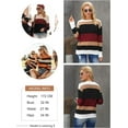 thumbnail image 4 of Fall Sweaters Round Neck Striped Cute Winter Pullover Sweaters for Women  2023 Drawstring, 4 of 11