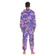 thumbnail image 4 of FORMRS Onesies Pajama for Adults Unisex Hoodie Winter Jumpsuit One Piece Sleepwear, Sizes S-2XL, Purple Wildflowers Pattern, 4 of 7