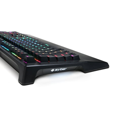 CyberPowerPC - Syber K1 Wired Mechanical Kontact Red Switch Keyboard with RGB Back Lighting - Black