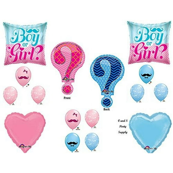 QUESTION GENDER REVEAL BOY GIRL BABY SHOWER Balloons Decorations Supplies by Anagram