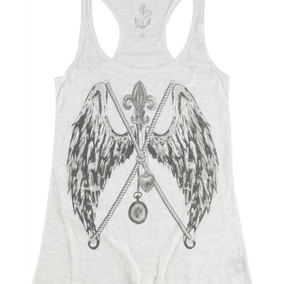 dELiA*s Womens Wings Racerback Tank Top, White, X-Small