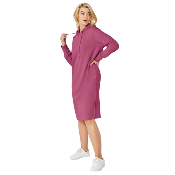 Ellos Plus Size French Terry Hooded Sweatshirt Dress