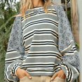 thumbnail image 2 of WEAIXIMIUNG Chandail en Molleton Surdimensionné pour Femmes Zip Motif Assorti Col Rond Pull Ample Manches Longues T-Shirt Haut, 2 of 8
